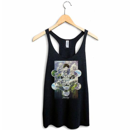 StonerDays Hsom Dimensions Racerback tank top on hanger, black, sizes S-XXL