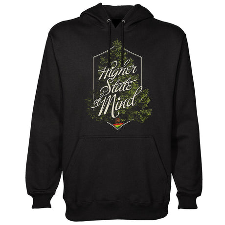 StonerDays Hsom Evergreen Hoodie in black, front view with graphic design, available in S to XXL