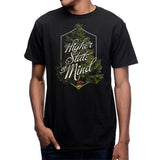 StonerDays Hsom Evergreen T-Shirt front view on male model, sizes S to 3XL, cotton blend