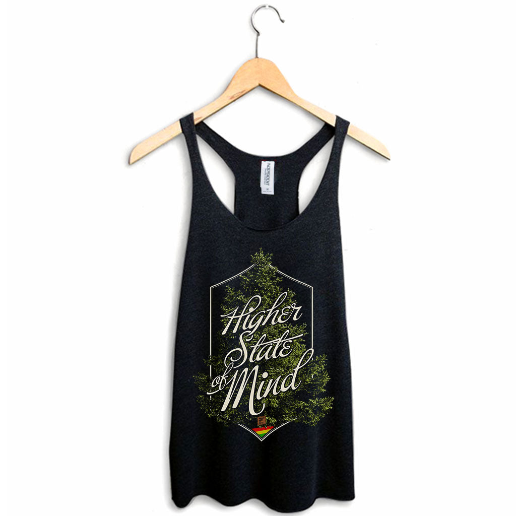 StonerDays Hsom Evergreen Women's Racerback Tank Top on Hanger - Front View