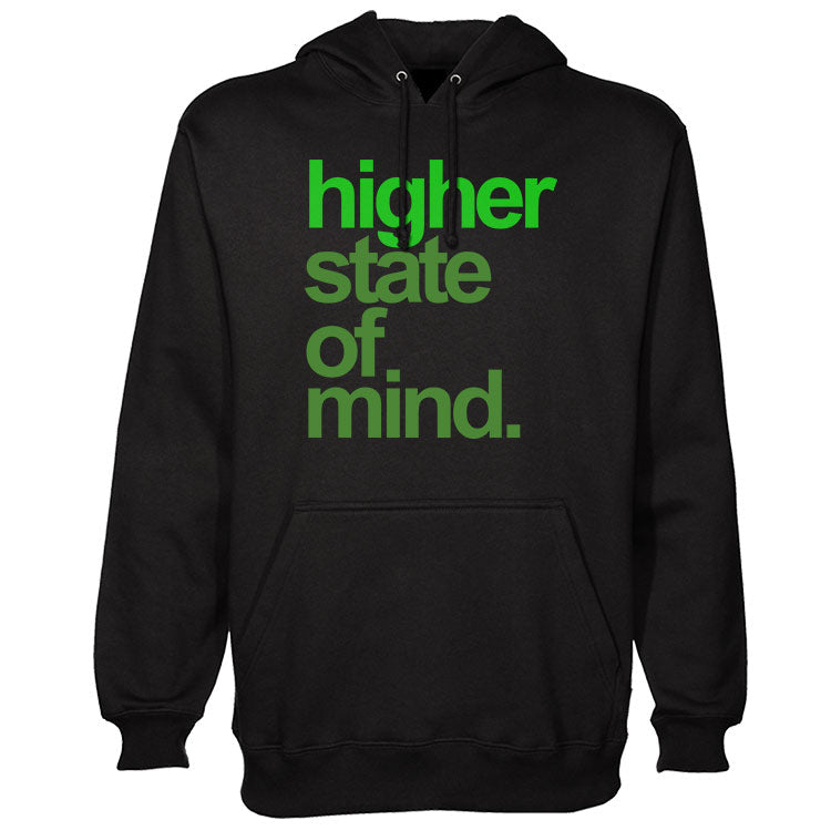 StonerDays Hsom Green Hoodie front view, with bold statement print, sizes S-XXL