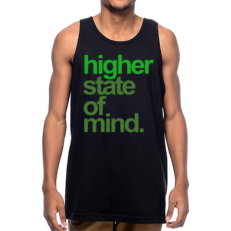 StonerDays Hsom Green Tank top front view on model, black with green text, sizes S-XXXL