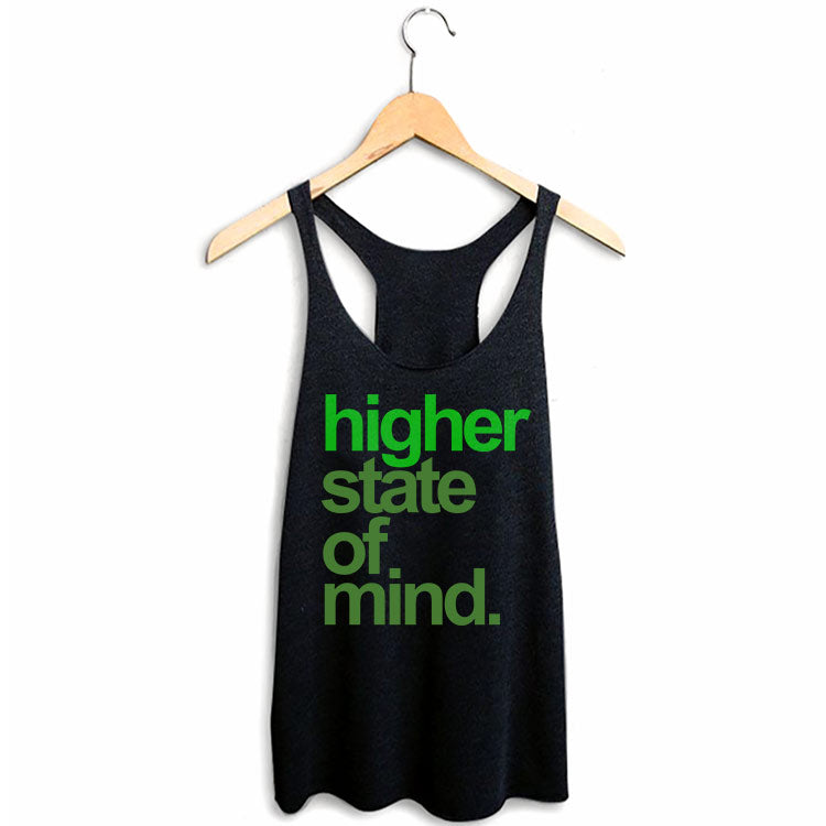 StonerDays Hsom Green Women's Racerback Tank Top on Hanger, Front View