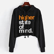 StonerDays Hsom Orange Tangie Crop Top Hoodie for Women, Cotton, Front View