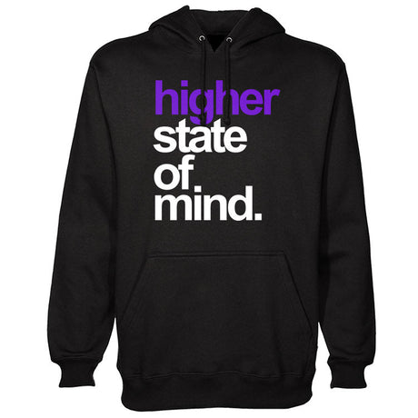 StonerDays Hsom Purps Hoodie in black with purple and white text, front view, available in S to XXL