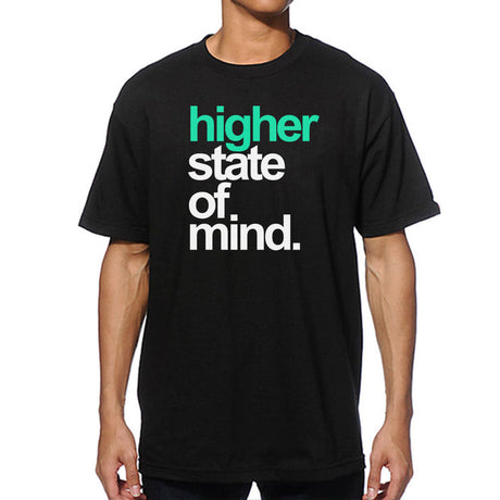 StonerDays Hsom Real Deal Teal T-Shirt, front view on model, black with bold text, cotton, for men