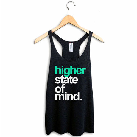 StonerDays Real Deal Teal Women's Racerback Tank Top with Motivational Print, Front View