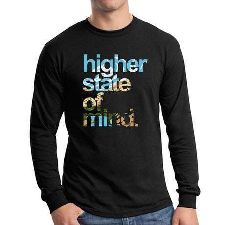 StonerDays Hsom Rio Grande Long Sleeve in black, front view, with colorful 'higher state of mind' design