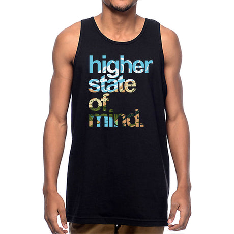 StonerDays Hsom Rio Grande Tank top, black, with "higher state of mind" print, front view