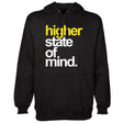 StonerDays Hsom Shatter Yellow Hoodie in black, front view, sizes S-XXL, perfect for bong enthusiasts