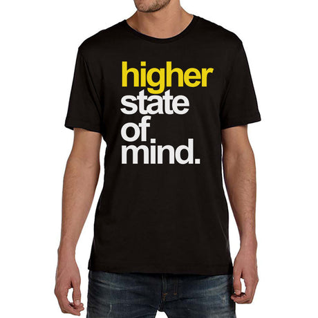StonerDays Hsom Shatter Yellow T-shirt, black with bold text, cotton, men's front view