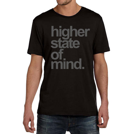 StonerDays Hsom Smoke T-Shirt in Gray, front view on male model, sizes S to 3XL, comfortable cotton material
