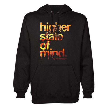 StonerDays Hsom Sunset Hoodie in black featuring vibrant sunset-inspired graphic, front view, sizes S-XXXL