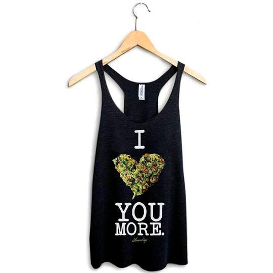 StonerDays 'I Bud You More' Racerback Tank Top in Black, Sizes S-2XL, Cotton Blend