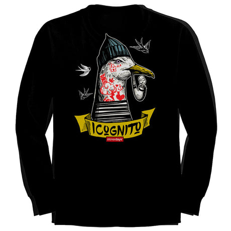 StonerDays Incognito Sparrow Long Sleeve Shirt in Black - Front View