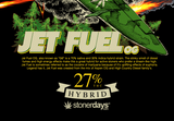 StonerDays Jet Fuel Hoodie with bold graphics, 27% THC hybrid design, in black - Front View