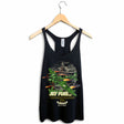 StonerDays Jet Fuel Racerback Tank Top in Purple for Women, Front View on Hanger