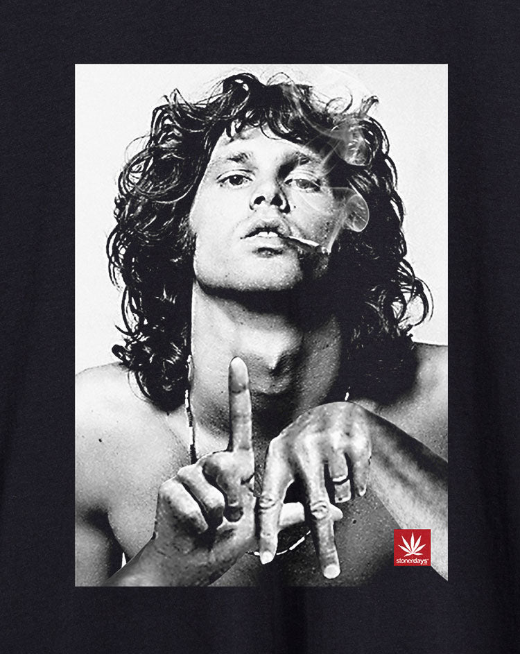 StonerDays Jim La Men's T-Shirt in Black Cotton with Iconic Print - Front View