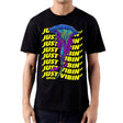 StonerDays Just Vibin' Men's T-Shirt with Psychedelic Jellyfish Design - Front View