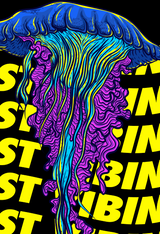 StonerDays Just Vibin' Women's Racerback, Colorful Jellyfish Design, Black Background