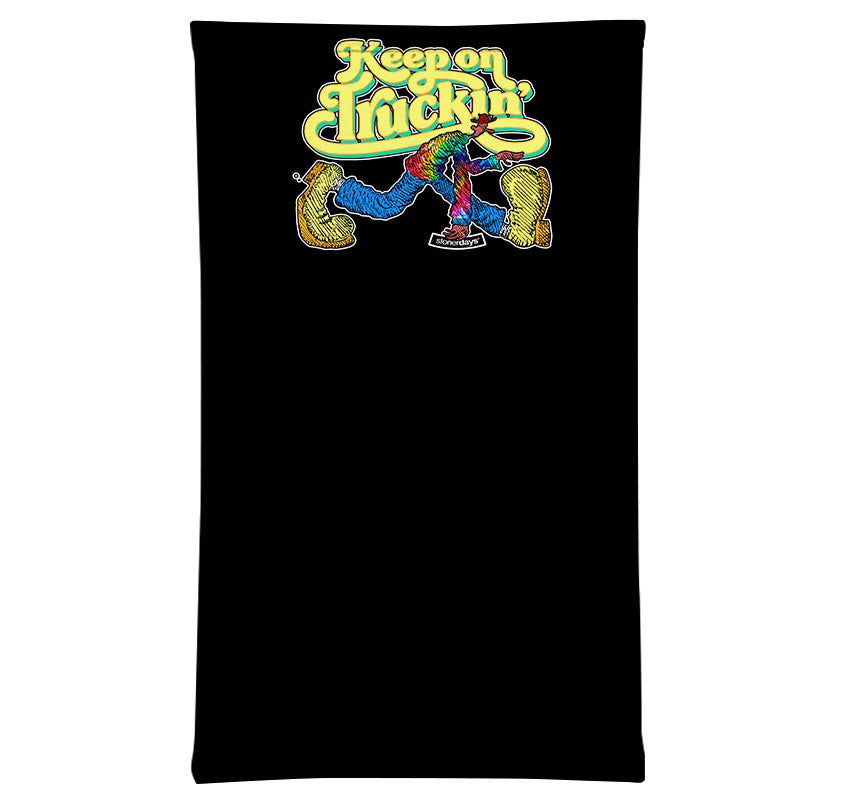StonerDays 'Keep On Truckin'' Neck Gaiter with vibrant graphic, front view on white background