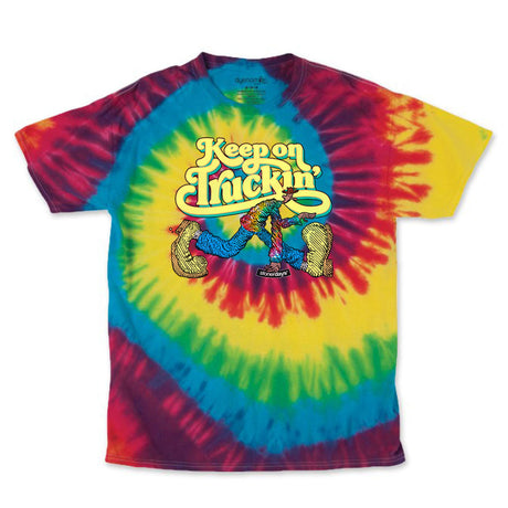 StonerDays Men's Tie Dye Tee with Keep On Truckin Graphic, Cotton, Rainbow, Front View