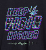 StonerDays Keep Vibin Higher Long Sleeve shirt close-up with vibrant graphic design