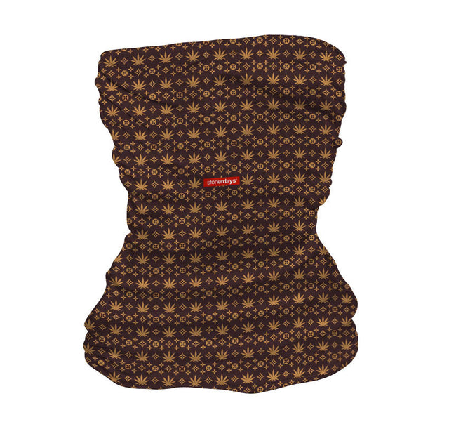 StonerDays King Louie pattern neck gaiter in polyester, front view on white background