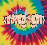 StonerDays Knuckle Up Tie Dye Tee with vibrant color pattern, front view on white background
