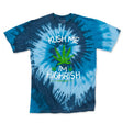 StonerDays Kush Me I'm Highrish T-shirt in blue tie-dye, front view on white background