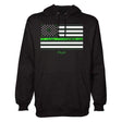 StonerDays Legalize Freedom Hoodie in black with green-striped American flag design, front view