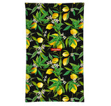 StonerDays Lemon Kush Neck Gaiter with vibrant citrus and cannabis leaf design on black background