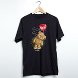 StonerDays Men's Cotton T-Shirt with Heady Bear Graphic, Front View on Hanger