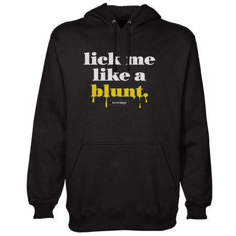 StonerDays Lick Me Lick A Blunt Hoodie in Black - Front View