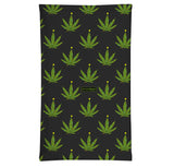 StonerDays Lit Like A Christmas Tree Neck Gaiter in green with cannabis leaf pattern