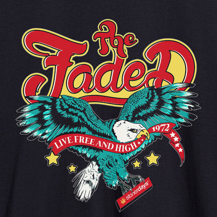 StonerDays Live Free And High Hoodie featuring an eagle graphic, USA theme, front view