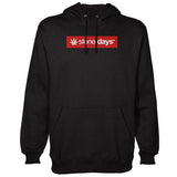 StonerDays Logo Red Hoodie - Front View on White Background, Men's Cotton Blend