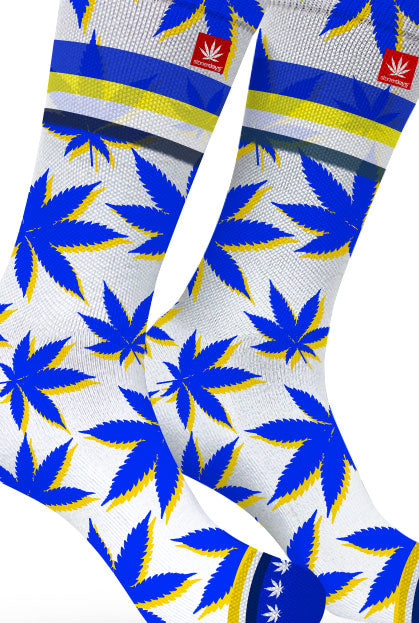 StonerDays Los Angeles themed socks with cannabis leaf pattern, one size fits all