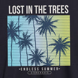 StonerDays Lost In The Trees Racerback tank top, blue and yellow design, front view