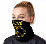 StonerDays Love Weed Love People Neck Gaiter featuring floral design on black polyester