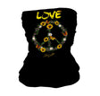 StonerDays Neck Gaiter with Love Weed Love People Design, Black Polyester