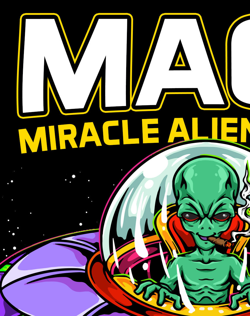 StonerDays Mac-1 Men's Green T-Shirt with Alien Graphic Design, Front View