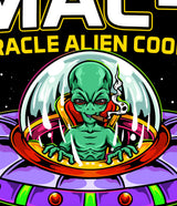 StonerDays Mac-1 Crop Top Hoodie with vibrant alien graphic design, front view