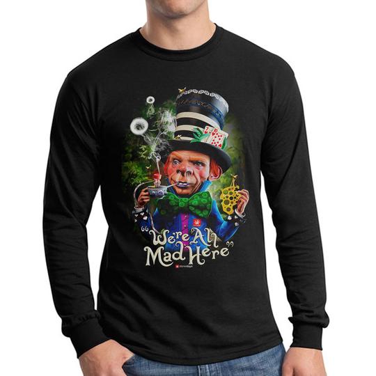 StonerDays Mad Shatter Combo long-sleeve shirt with vibrant Mad Hatter graphic, front view