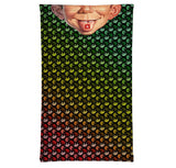 StonerDays Mad Trippin Neck Gaiter with vibrant cannabis leaf print and caricature face