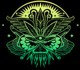 StonerDays Mandala 222 Hoodie design close-up featuring vibrant green mandala on black