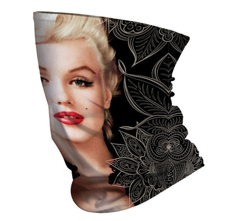 StonerDays Marilyn Og Neck Gaiter with iconic print, multi-use polyester, front view on white background