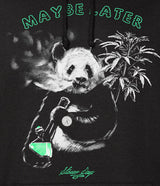 StonerDays Maybe Later Panda Hoodie in black with graphic print, front view on a white background