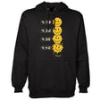 StonerDays Melted Faces Hoodie in black, sizes S-XXL, with unique melting smiley design