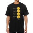StonerDays Melted Faces Men's Black Cotton T-Shirt with Yellow Graphic Front View